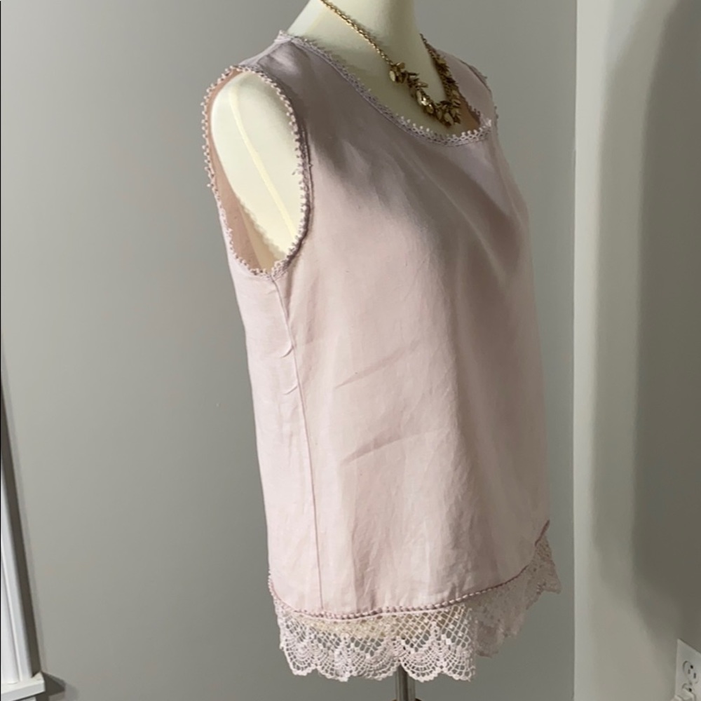 NWT Blush linen sleeveless top by laura bianchi
